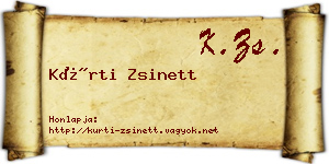 Kürti Zsinett névjegykártya